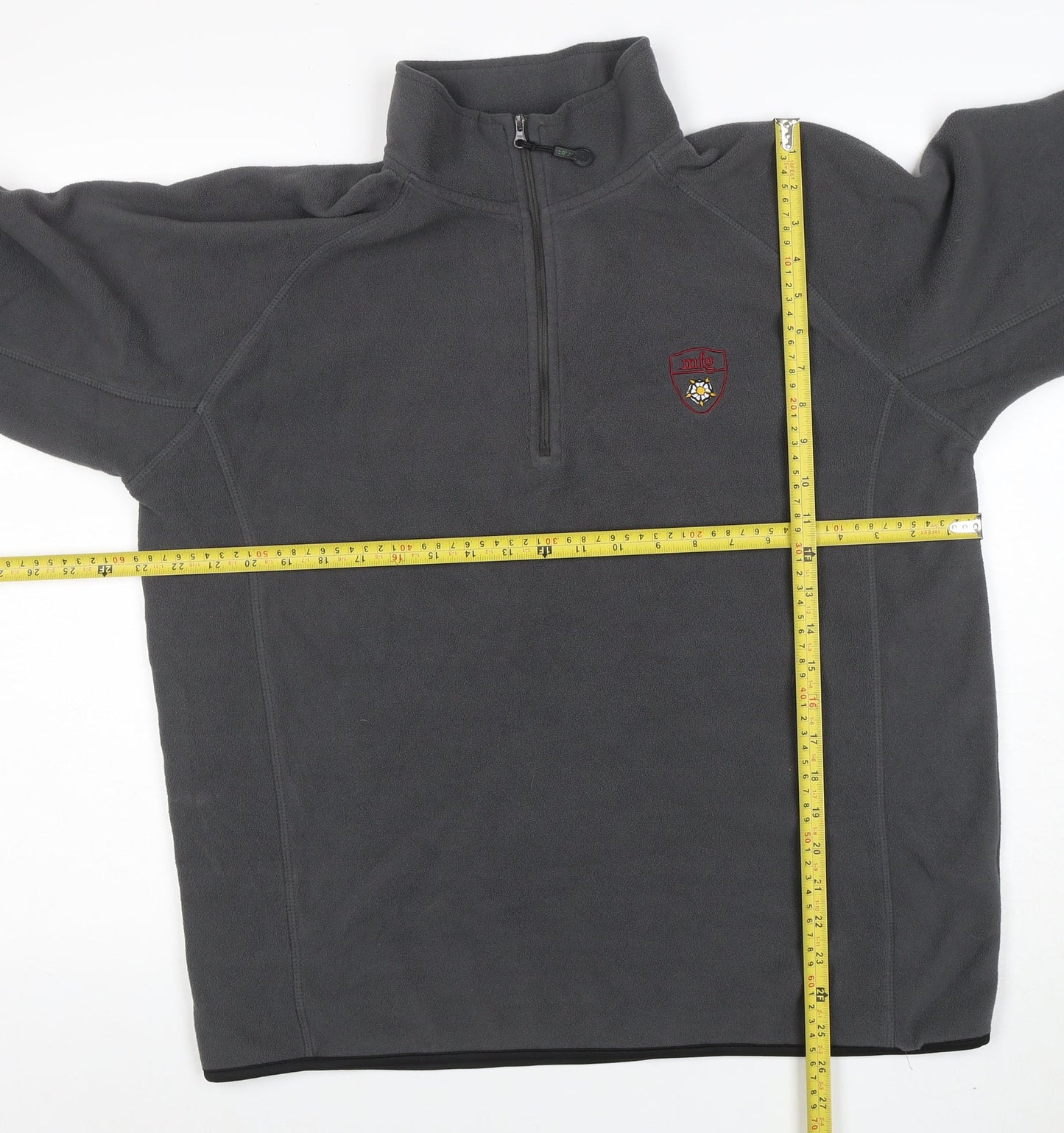 mfg Women Grey Fleece 1/4 Zip Pullover Sweatshirt L