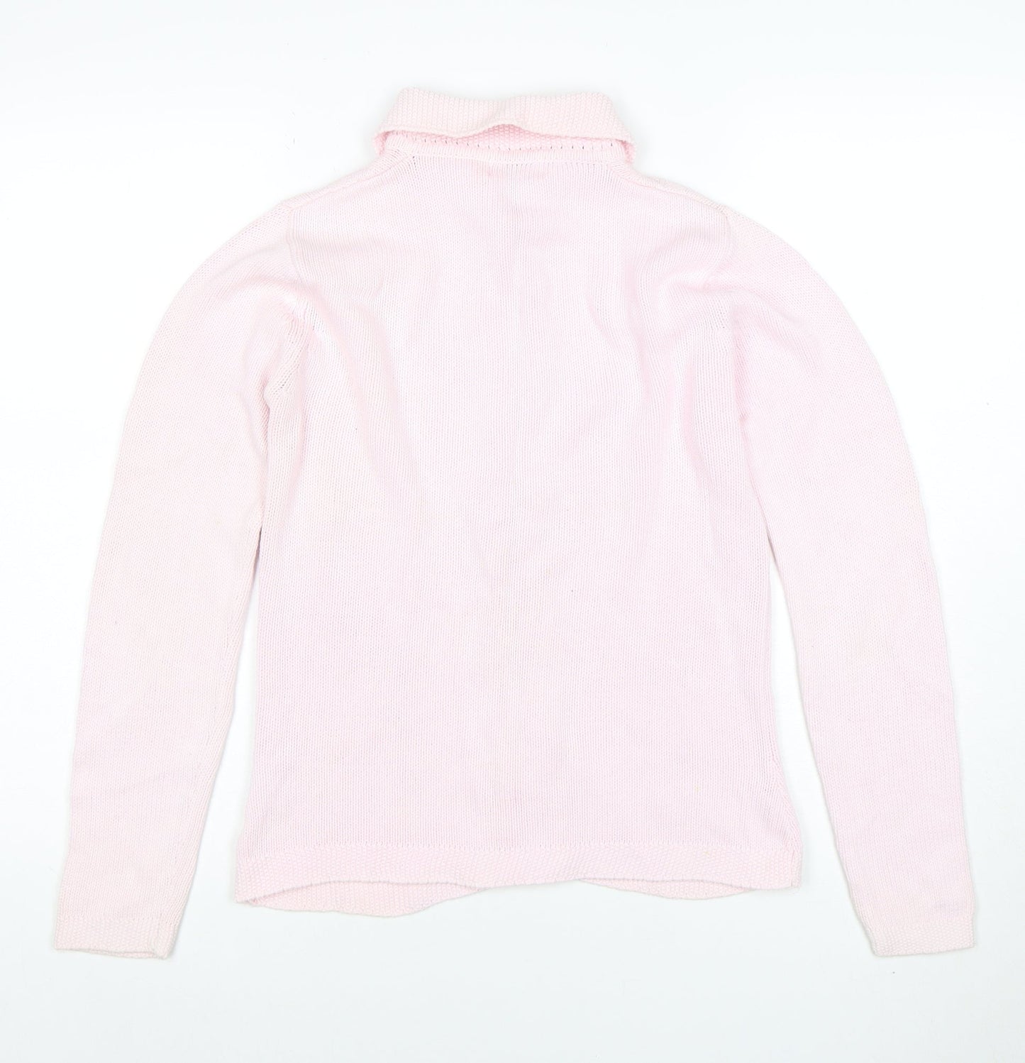 Jumper Women Pink Collared Button Cardigan 100% Cotton Size S