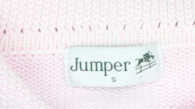 Jumper Women Pink Collared Button Cardigan 100% Cotton Size S