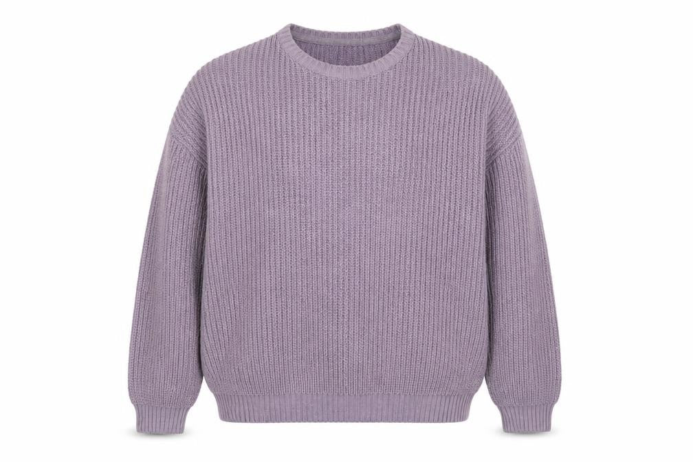 ASOS DESIGN Men Purple Chunky Knit Crew Neck Jumper Size L
