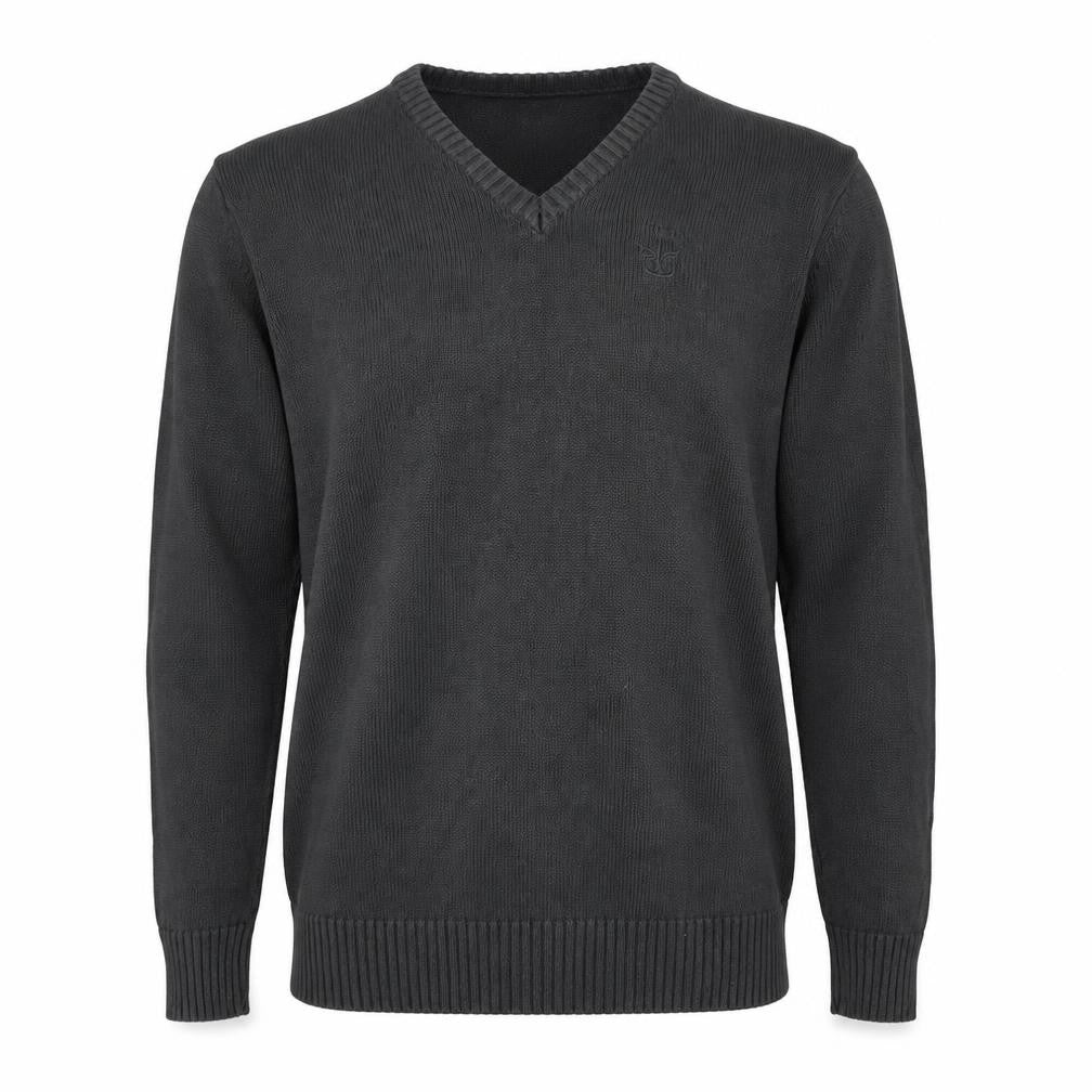 Firetrap Men’s Grey Cotton V-Neck Jumper Size L
