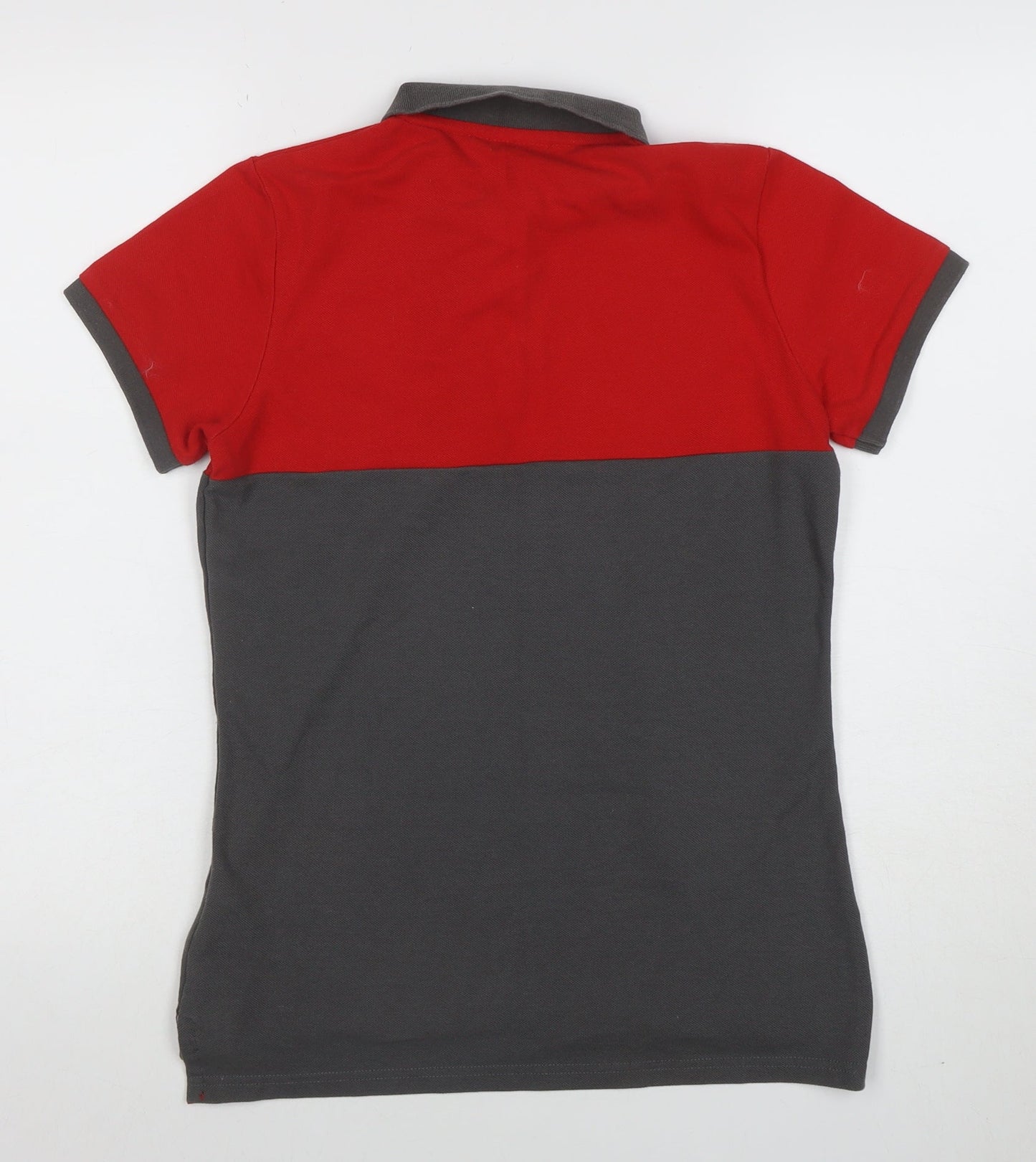 Team England Women's Red & Grey Polo Shirt Size 10 Short Sleeve Sports Top