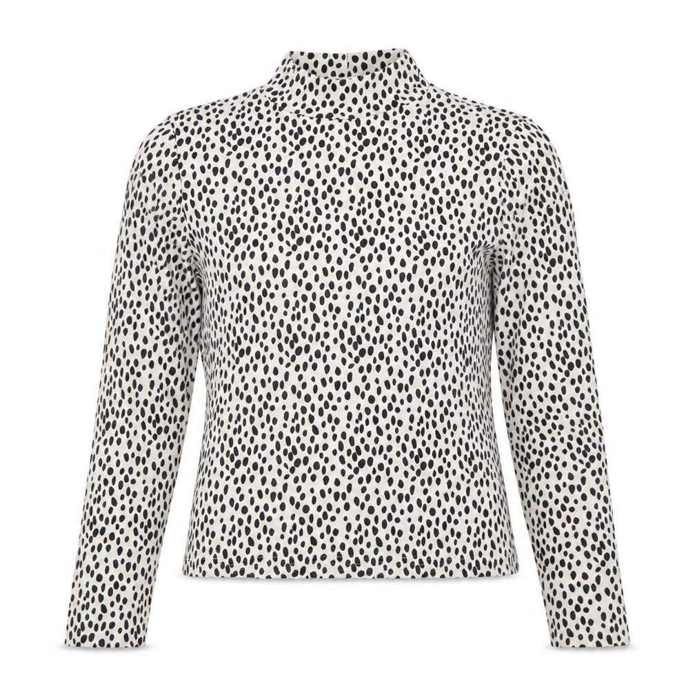 Marks & Spencer Women’s White Polka Dot Roll Neck Long Sleeve Top Size 10