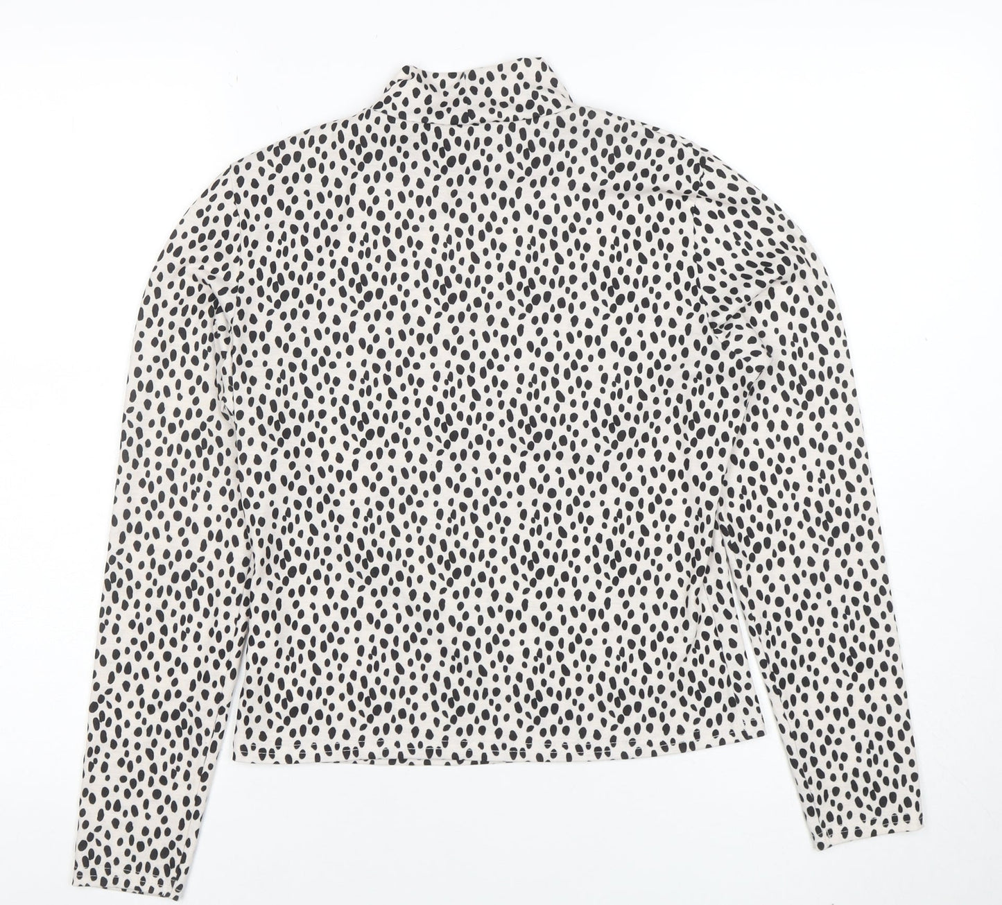 Marks and Spencer Women’s White Polka Dot Roll Neck Long Sleeve Top Size 10