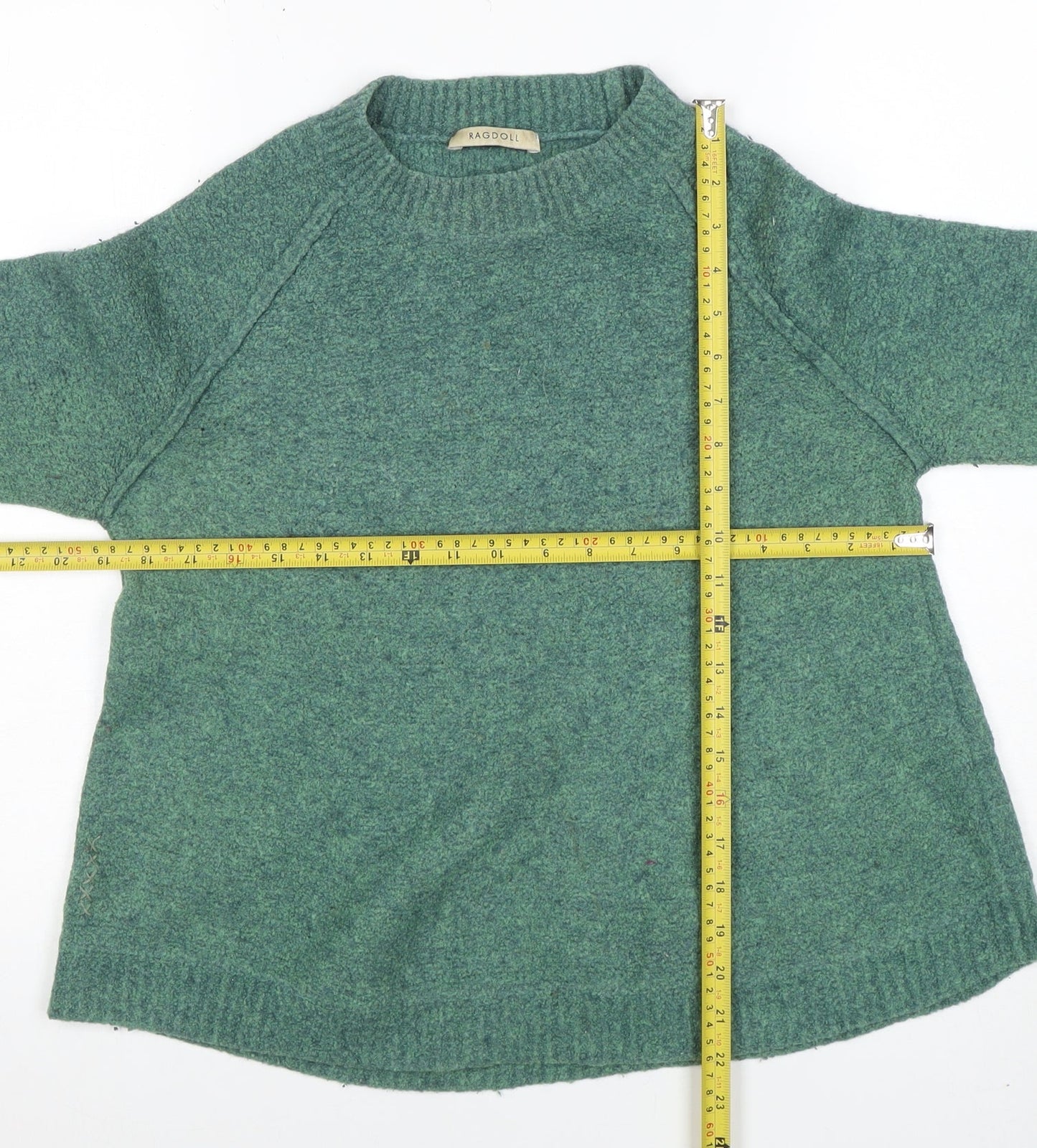 Ragdoll Los Angeles Women Green Knit Pullover Jumper Size S