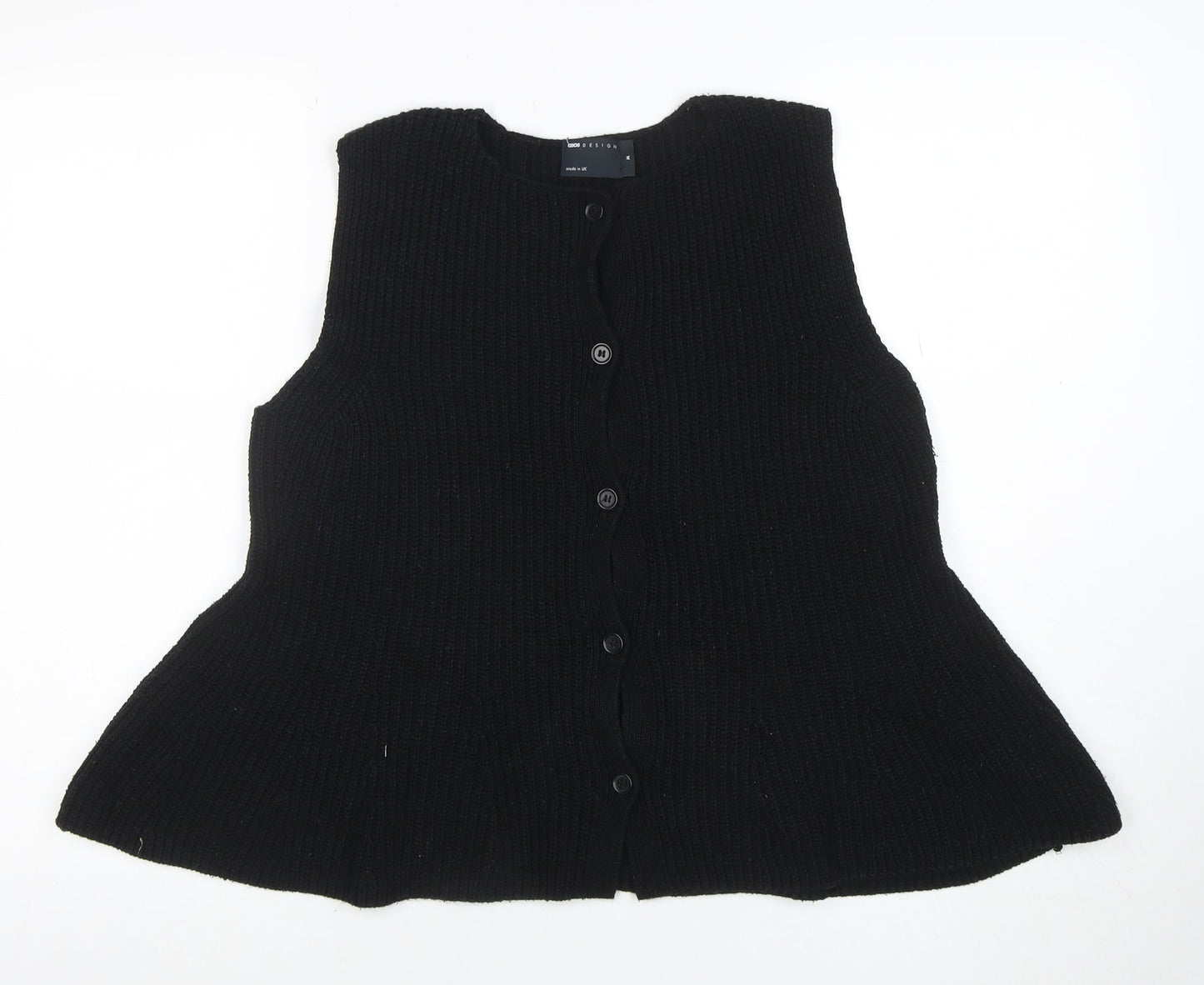 ASOS Design Women’s Black Sleeveless Chunky Knit Cardigan M