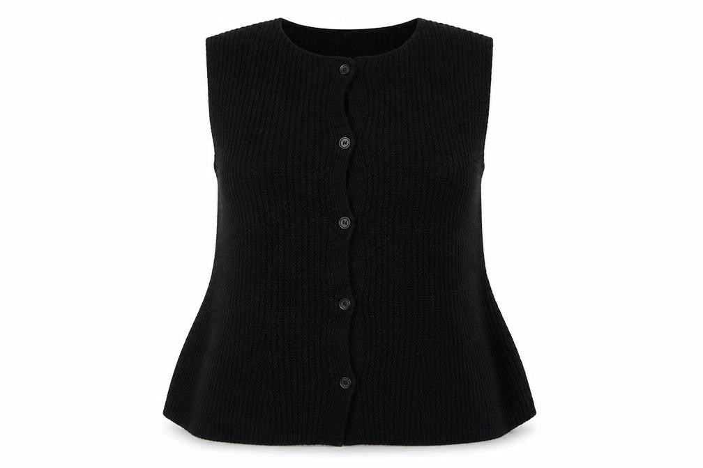 ASOS Design Women’s Black Sleeveless Chunky Knit Cardigan M