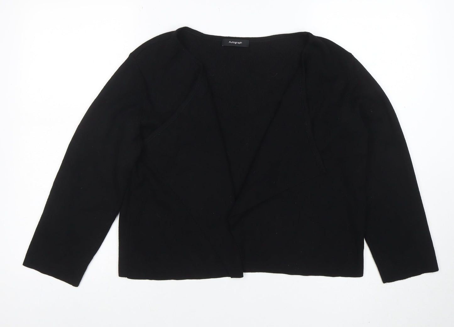 Marks and Spencer Women’s Black Size 10 Open Knit Long Sleeve Cardigan