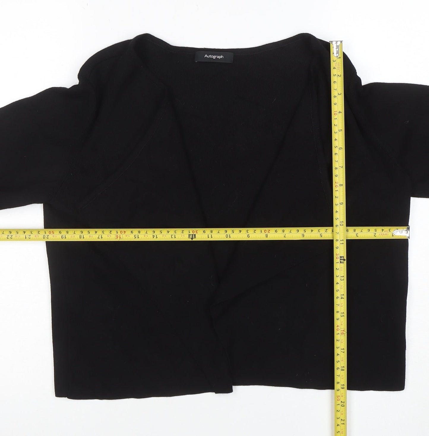 Marks and Spencer Women’s Black Size 10 Open Knit Long Sleeve Cardigan