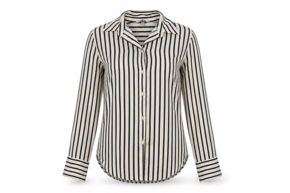 H&M Womens Striped Button-Up Long Sleeve Shirt XS Multicoloured