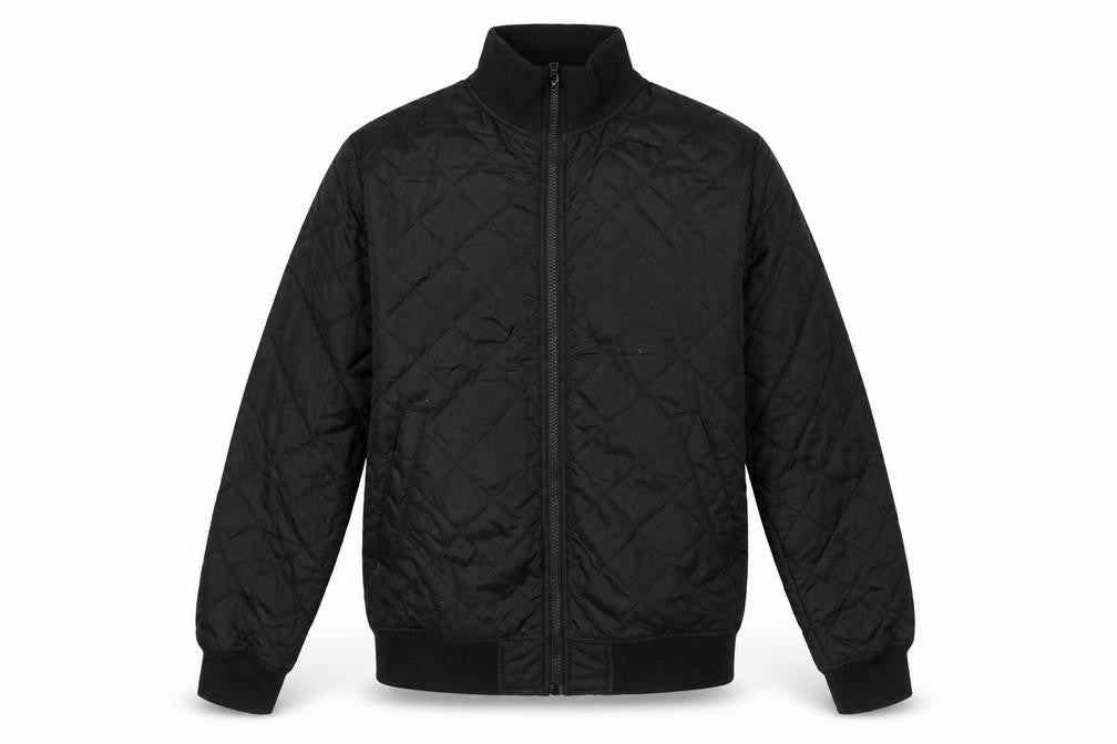 French Connection Men's Black Quilted Regular Fit Zip Jacket L