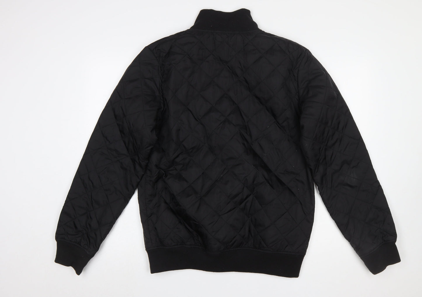 French Connection Men's Black Quilted Regular Fit Zip Jacket L
