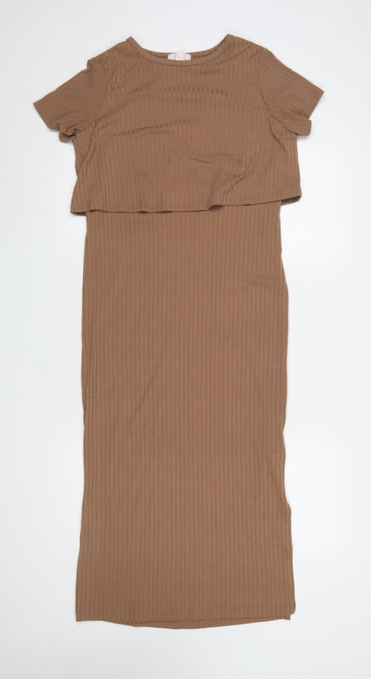 Next Maternity Women’s Brown Midi Bodycon Dress UK 8