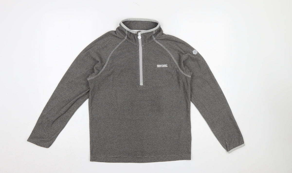 Regatta Boys Grey 14 Years 1/4 Zip Fleece Pullover Sweatshirt