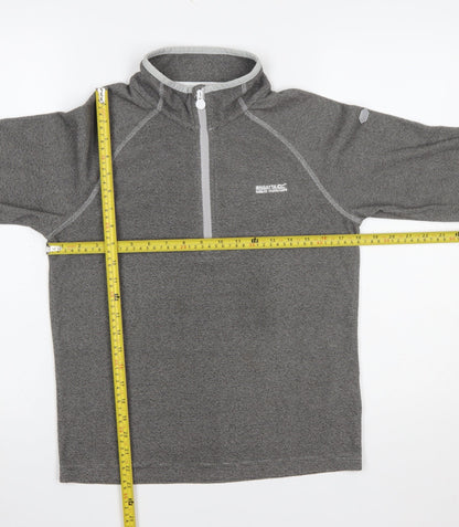 Back view of Regatta boys’ grey 14 years 1/4 zip fleece pullover sweatshirt