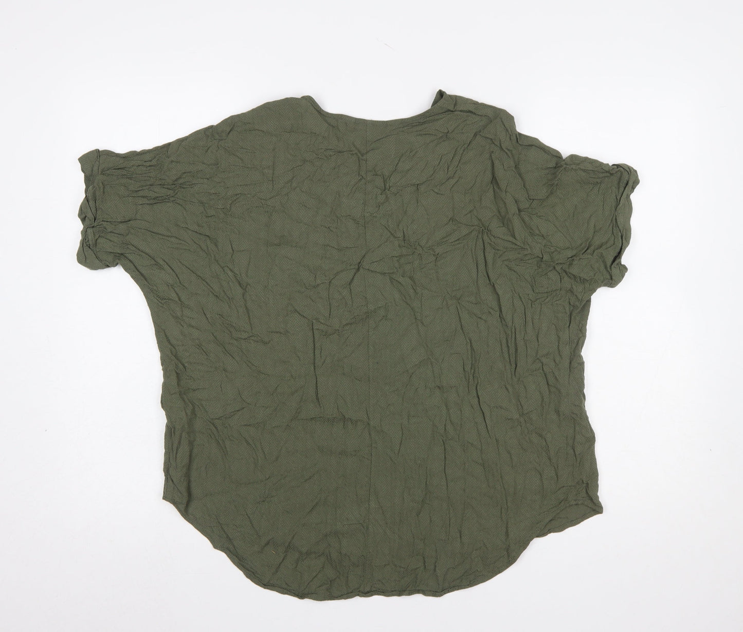 Apricot Women Green Size 14 Viscose Tunic Blouse Short Sleeve