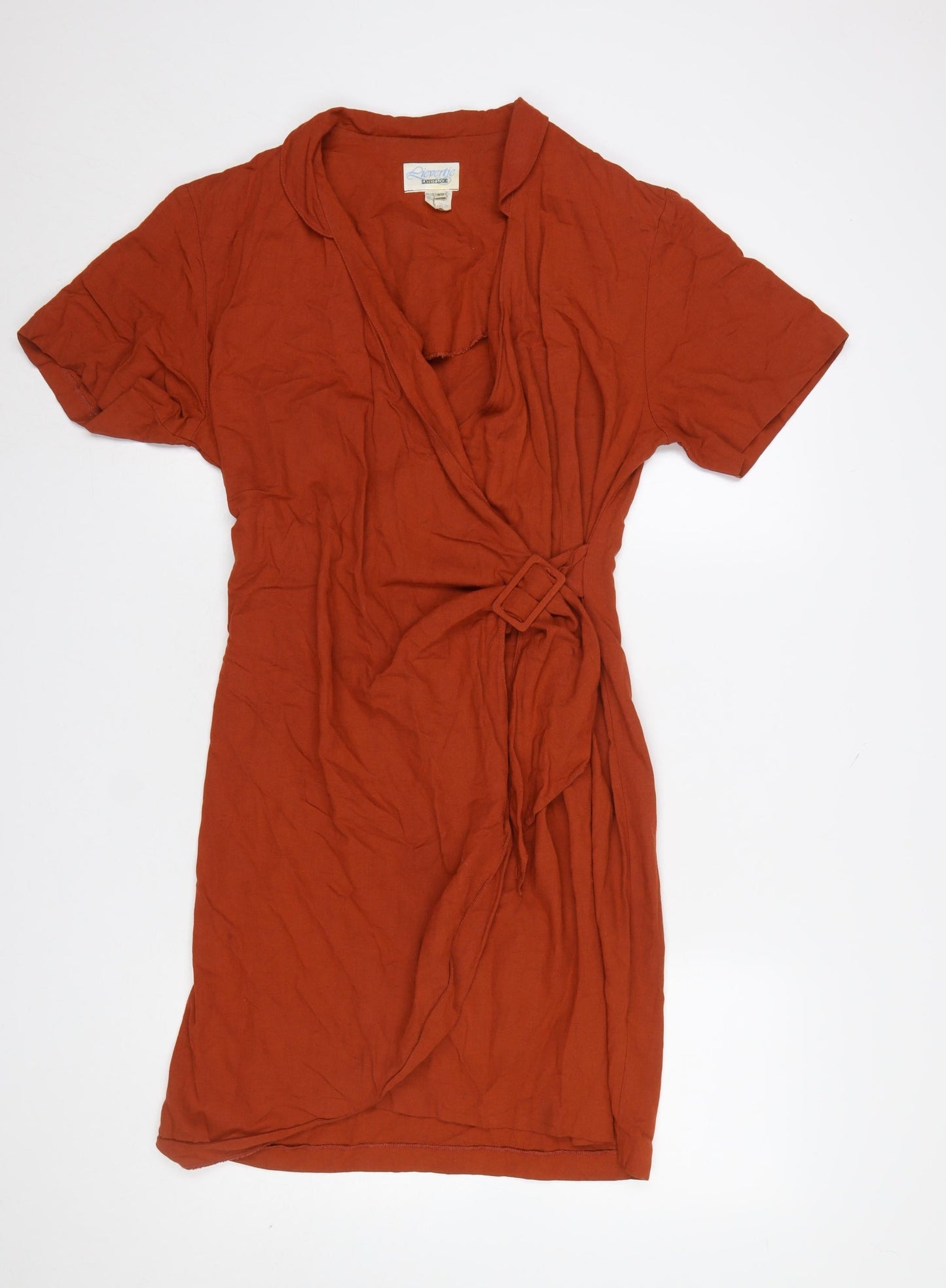 Lieverje Latest Look Women's Brown Size 12 Wrap Belted Dress