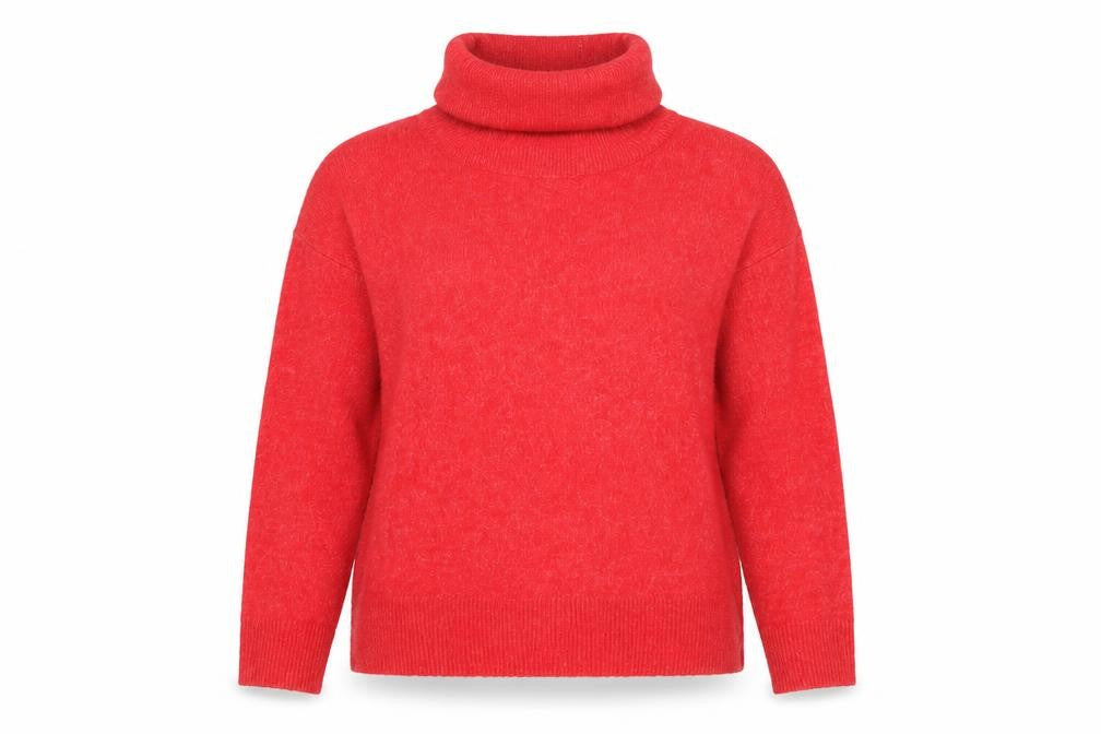 Superdry Women Red Alpaca Blend Roll Neck Jumper Size 12