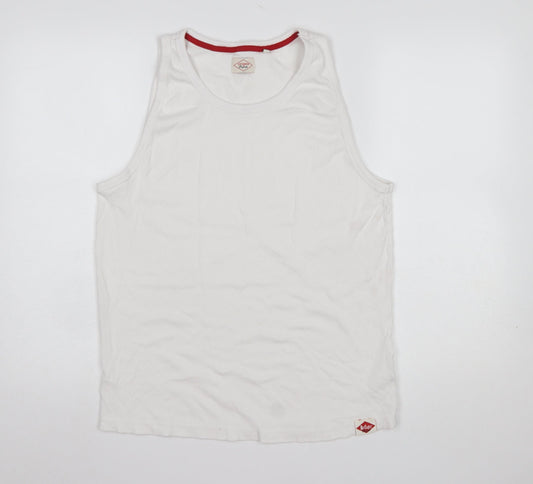 Lee Cooper Womens White Cotton Tank Top L Basic Summer Vest