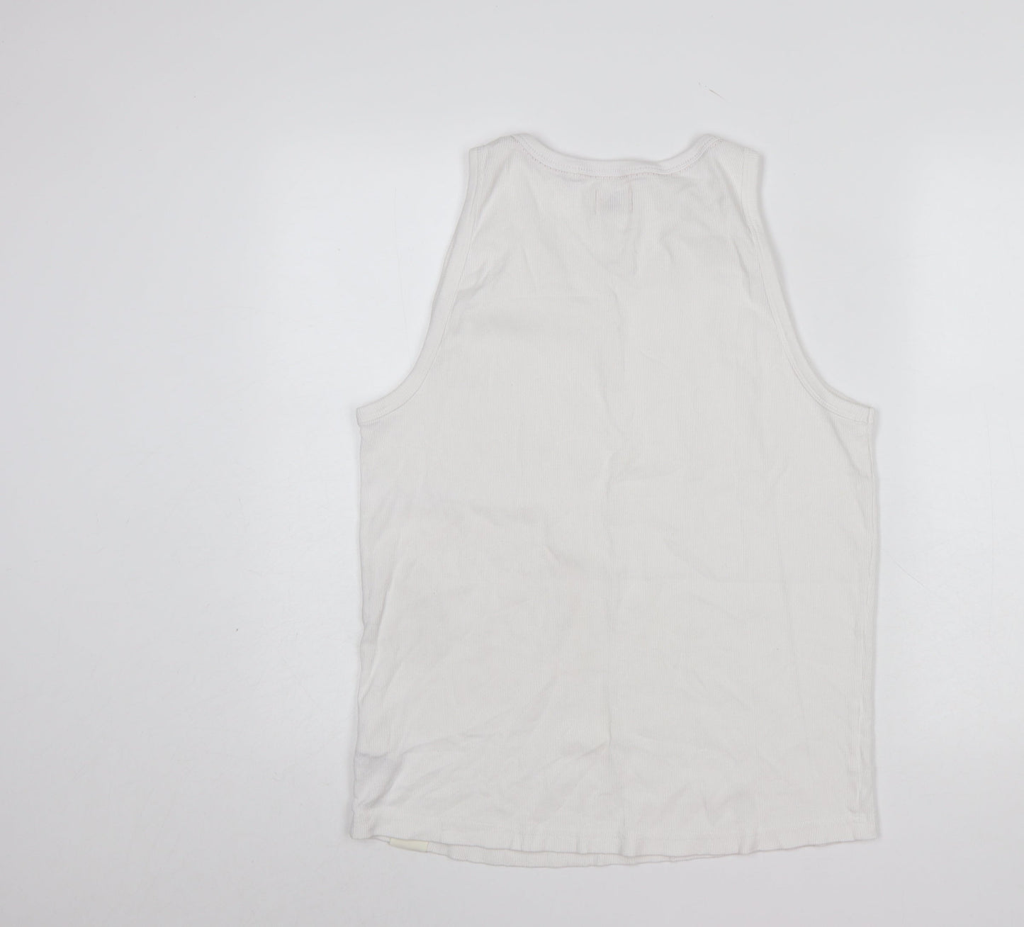 Lee Cooper Womens White Cotton Tank Top L Basic Summer Vest