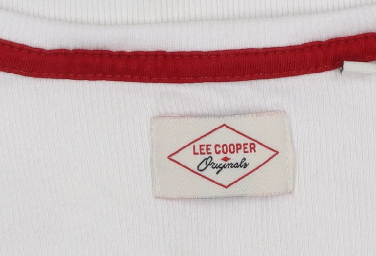 Lee Cooper Womens White Cotton Tank Top L Basic Summer Vest
