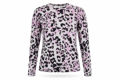 Whistles Women's Multicoloured Leopard Print Wool Cashmere Jumper Size 8