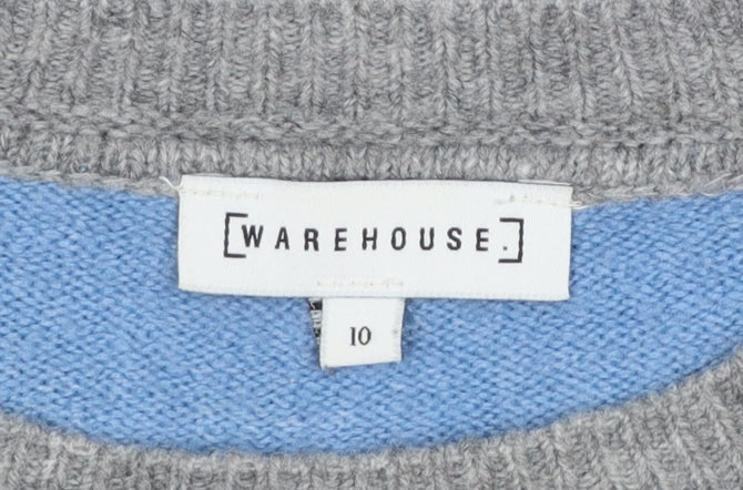 Warehouse Women’s Multicoloured Crew Neck Knit Jumper Size 10