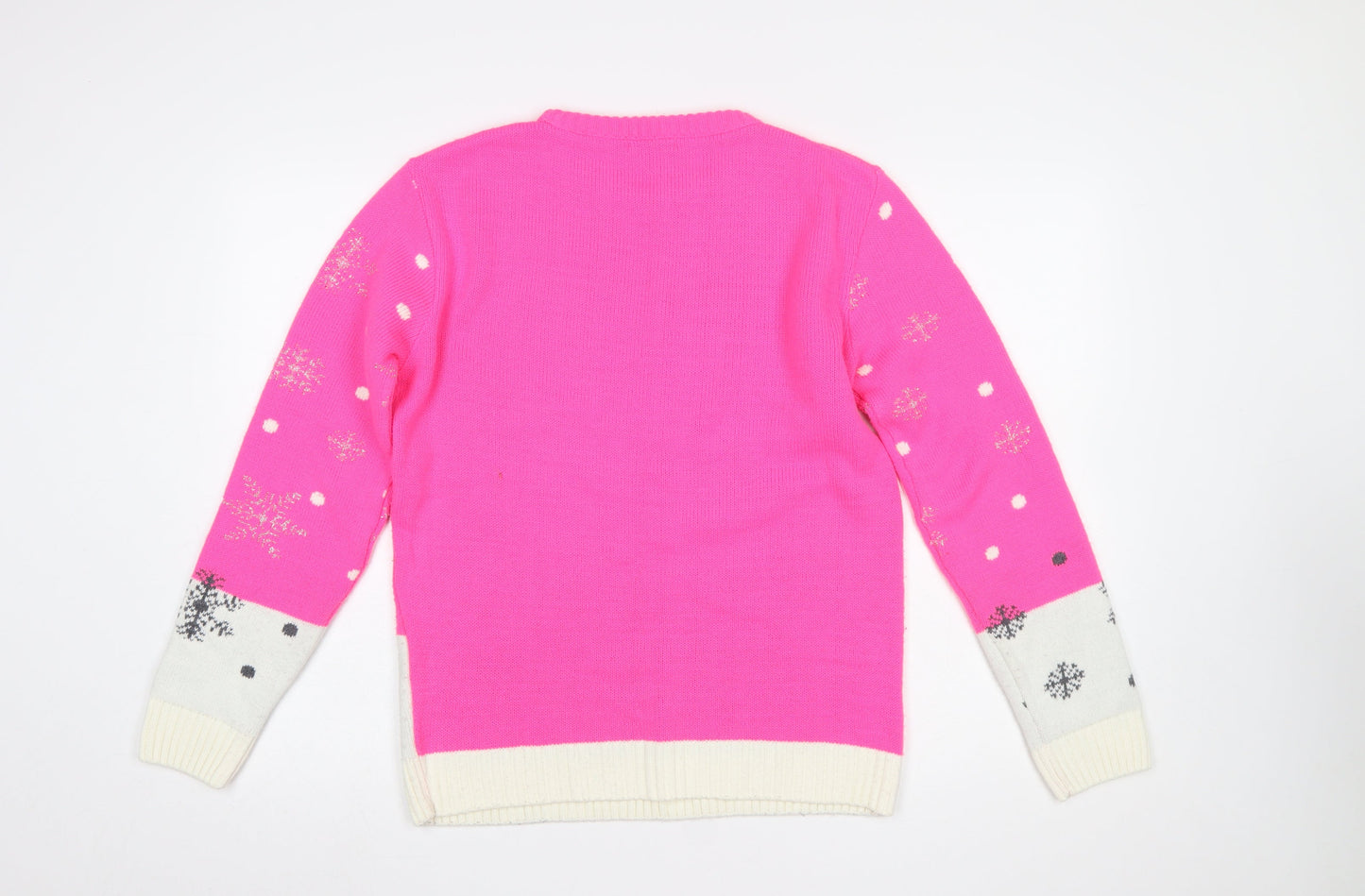 XITED Womens Pink Christmas Pullover Jumper Size 10 Crew Neck