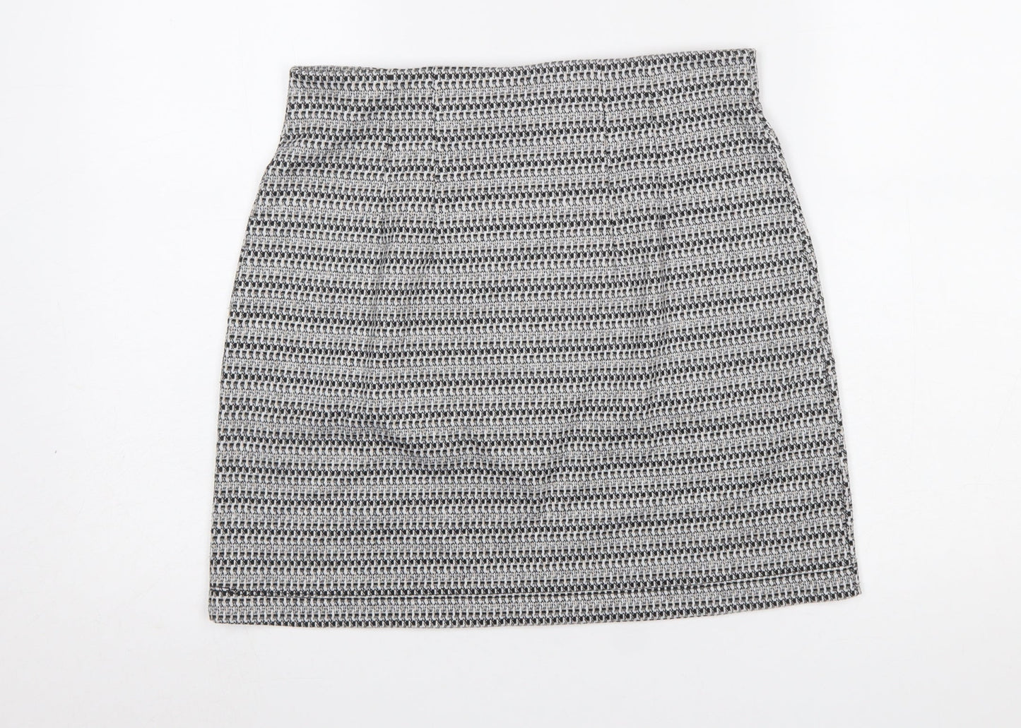 F&F Women’s Grey Tweed Pencil Skirt Size 12 Knee Length Workwear