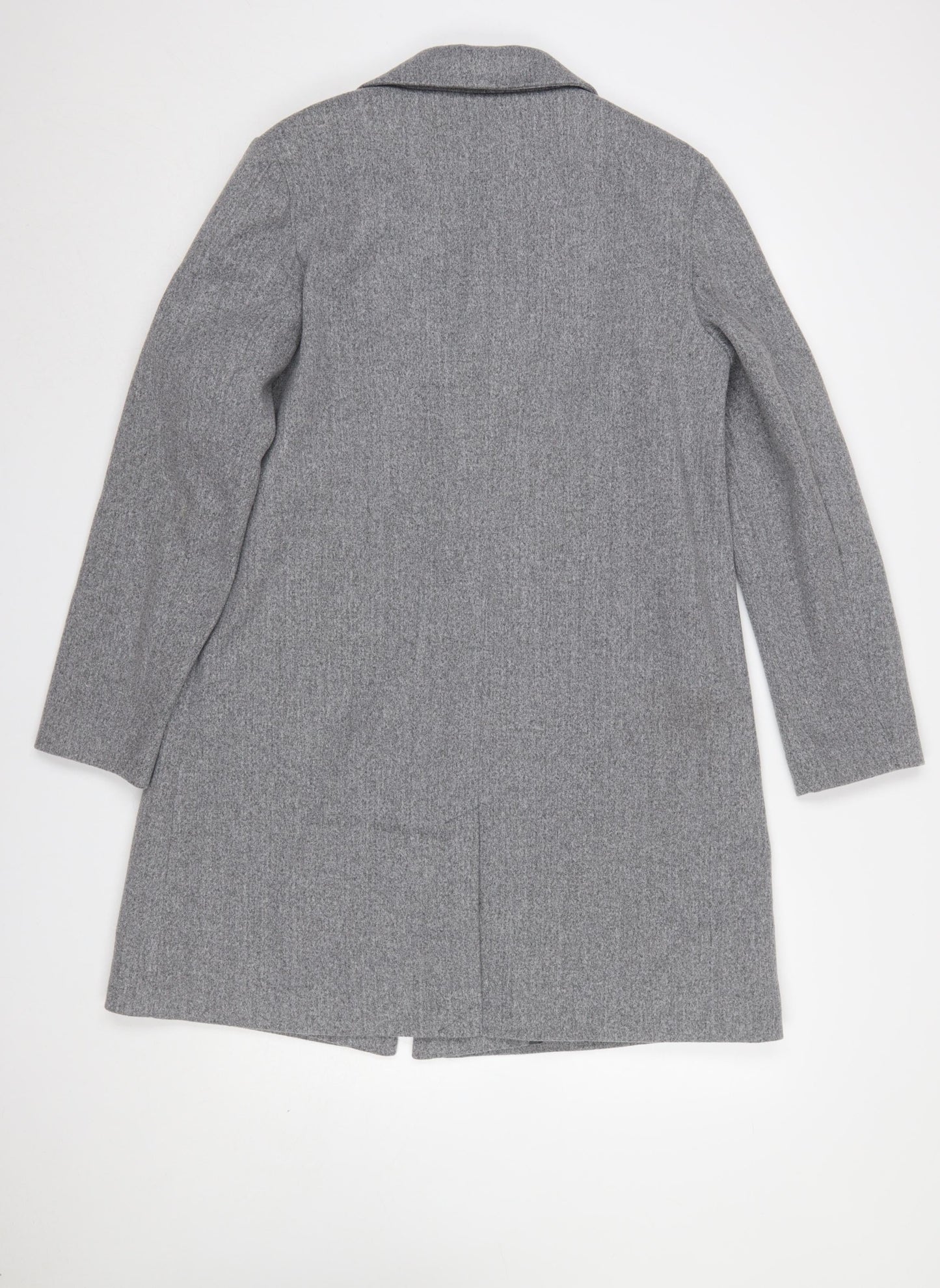 Primark Women Grey Long Overcoat Size 14 Classic Style