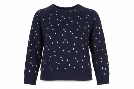 Boden Women's Navy Polka Dot Pullover Sweatshirt Size S