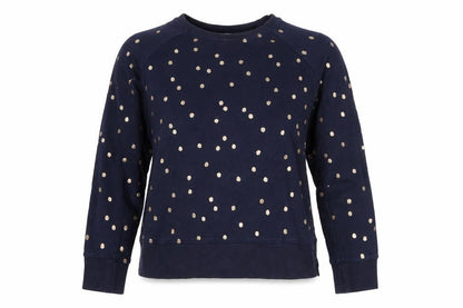 Boden Women's Navy Polka Dot Pullover Sweatshirt Size S