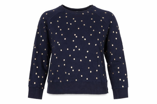 Boden Women's Navy Polka Dot Pullover Sweatshirt Size S