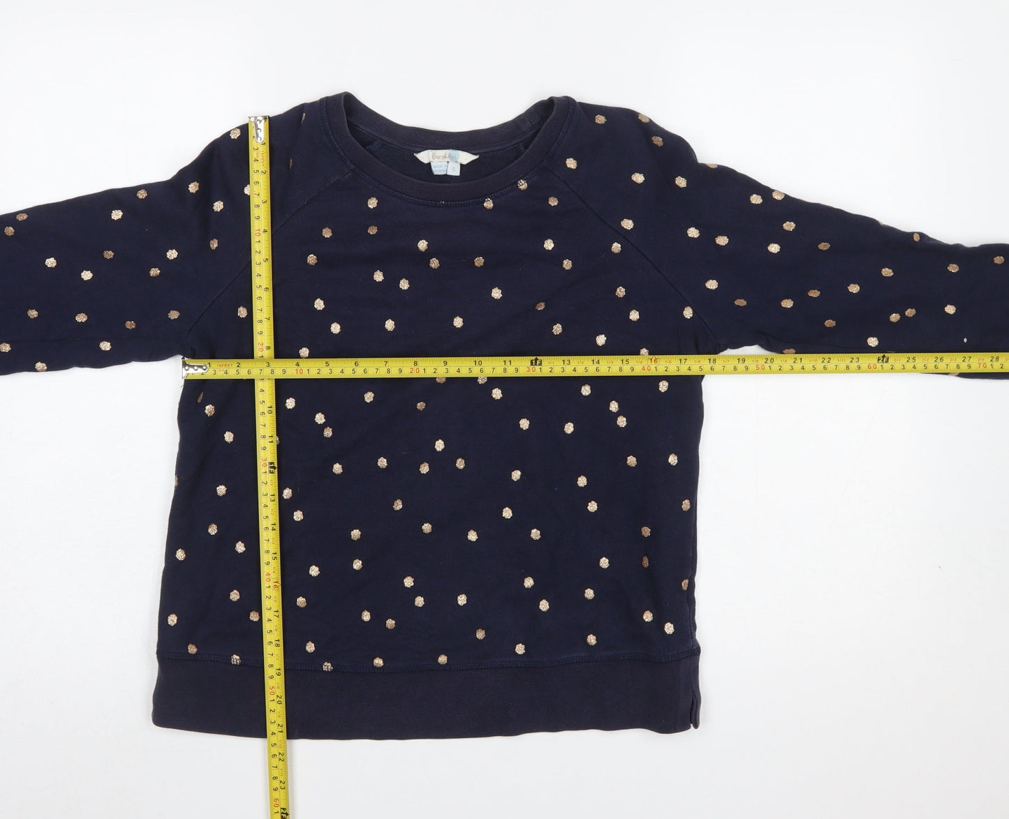 Boden Women's Navy Polka Dot Pullover Sweatshirt Size S