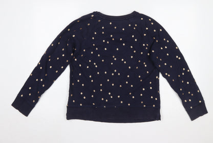 Boden Women's Navy Polka Dot Pullover Sweatshirt Size S