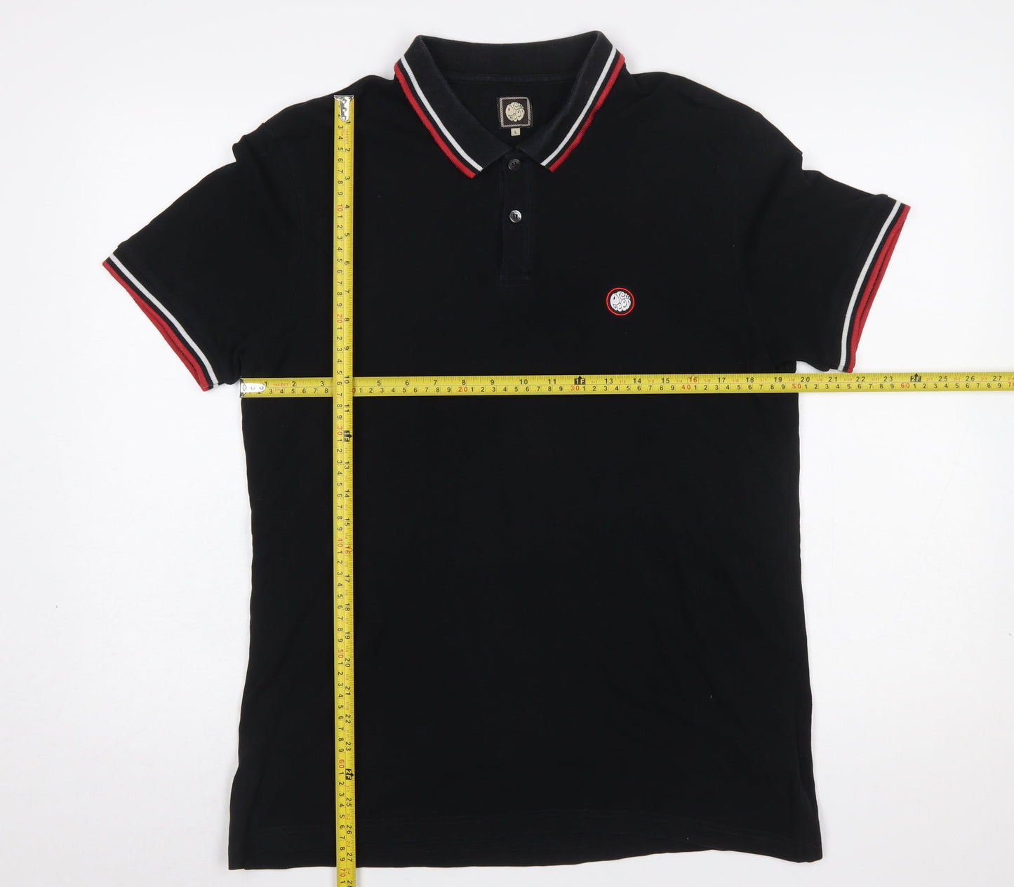 Peter Werth Men's Black Cotton Polo Shirt L Short Sleeve Classic Fit