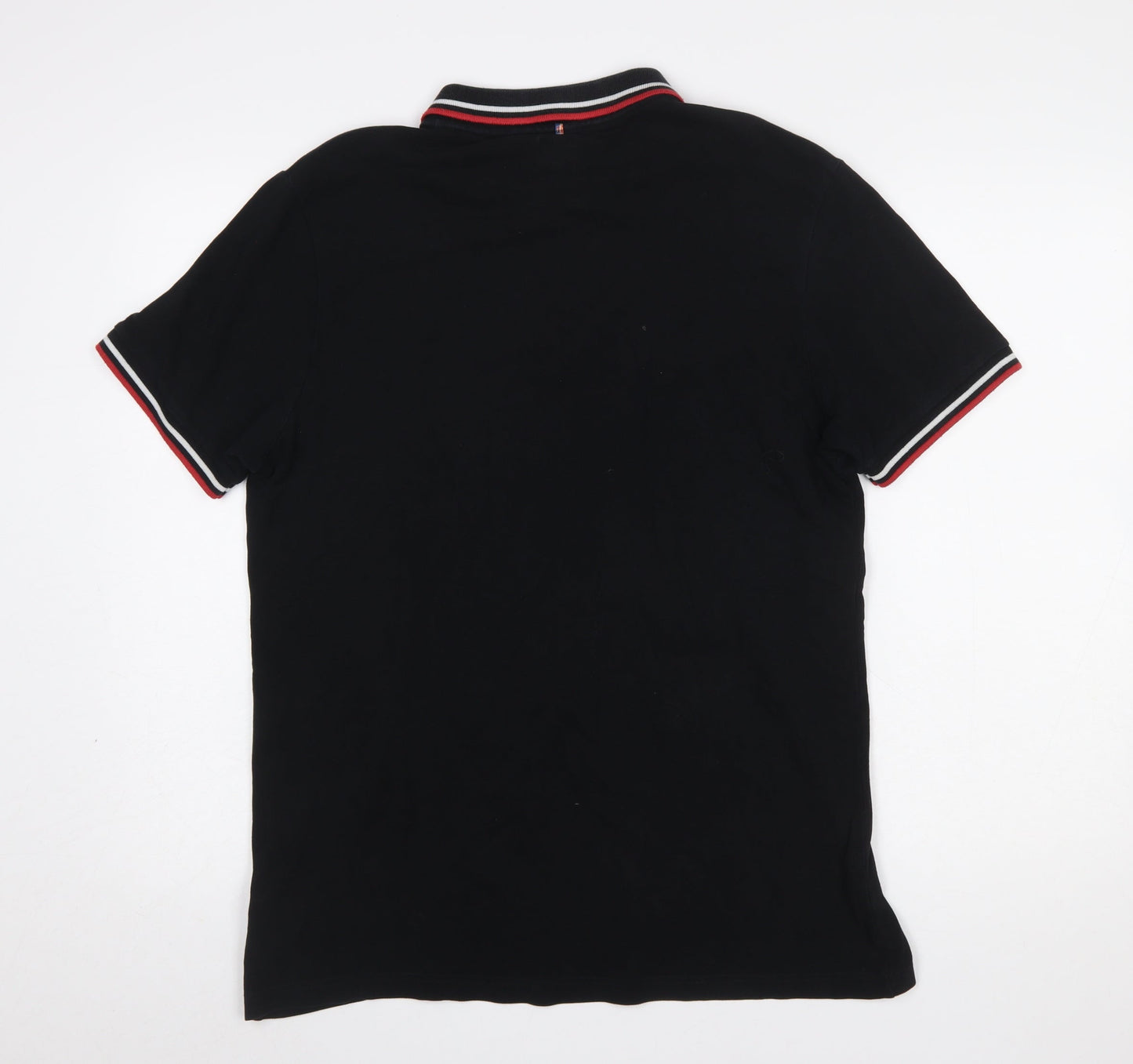 Peter Werth Men's Black Cotton Polo Shirt L Short Sleeve Classic Fit