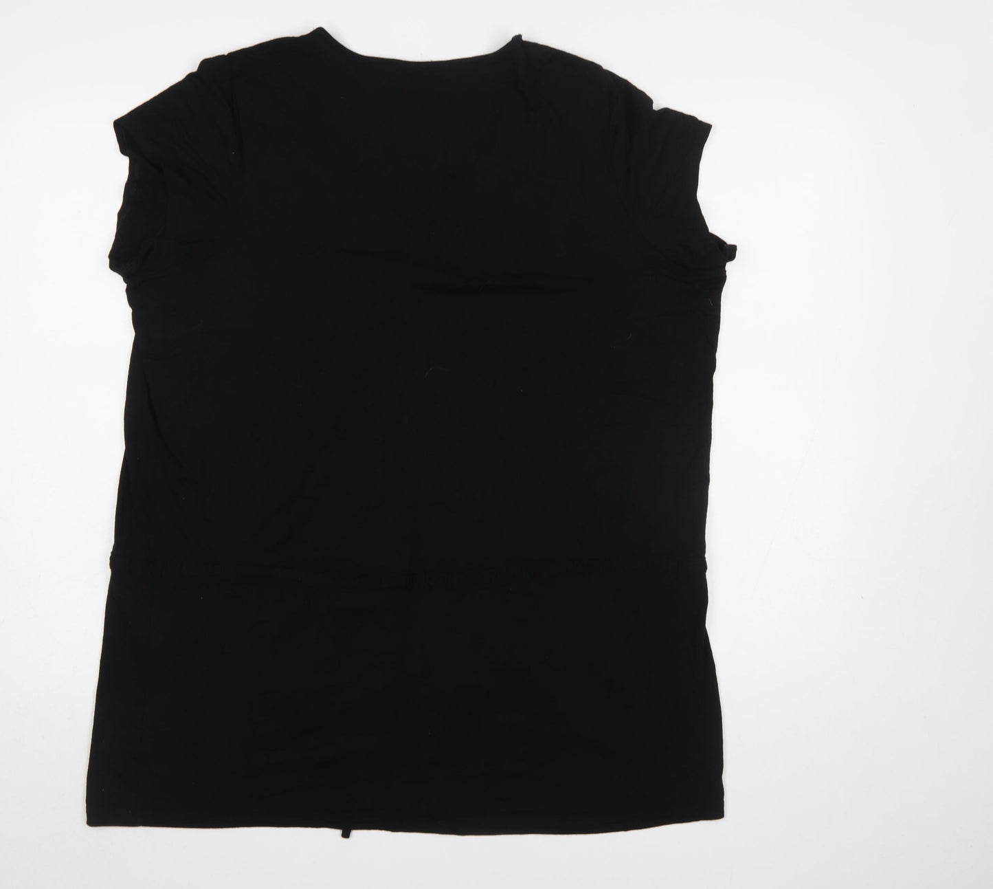 Marks and Spencer Women's Black Viscose Stretch Short Sleeve Blouse UK 24