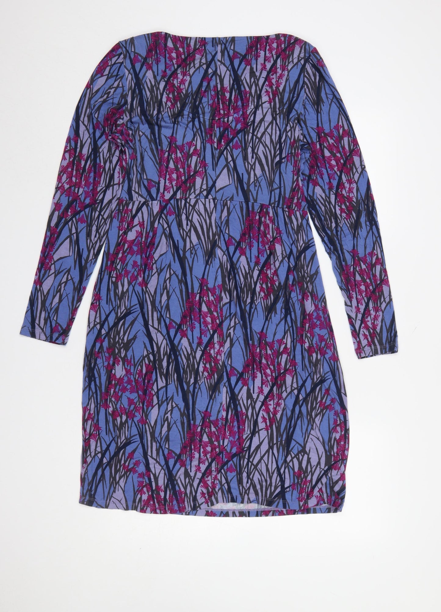 White Stuff Women’s Blue Floral Cowl Neck Jersey Shift Dress Size 10