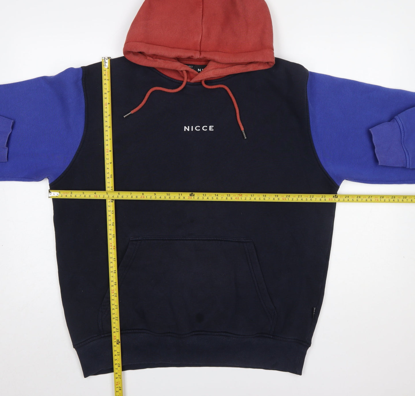 Nicce Men's Multicoloured Pullover Hoodie L Fleece Cotton Blend