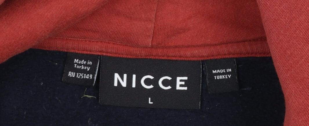 Nicce Men's Multicoloured Pullover Hoodie L Fleece Cotton Blend