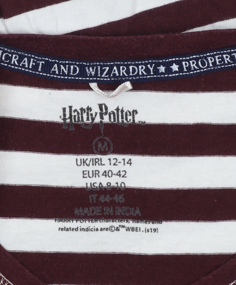 Primark Women’s Harry Potter Striped Nightshirt Size 12-14 Burgundy