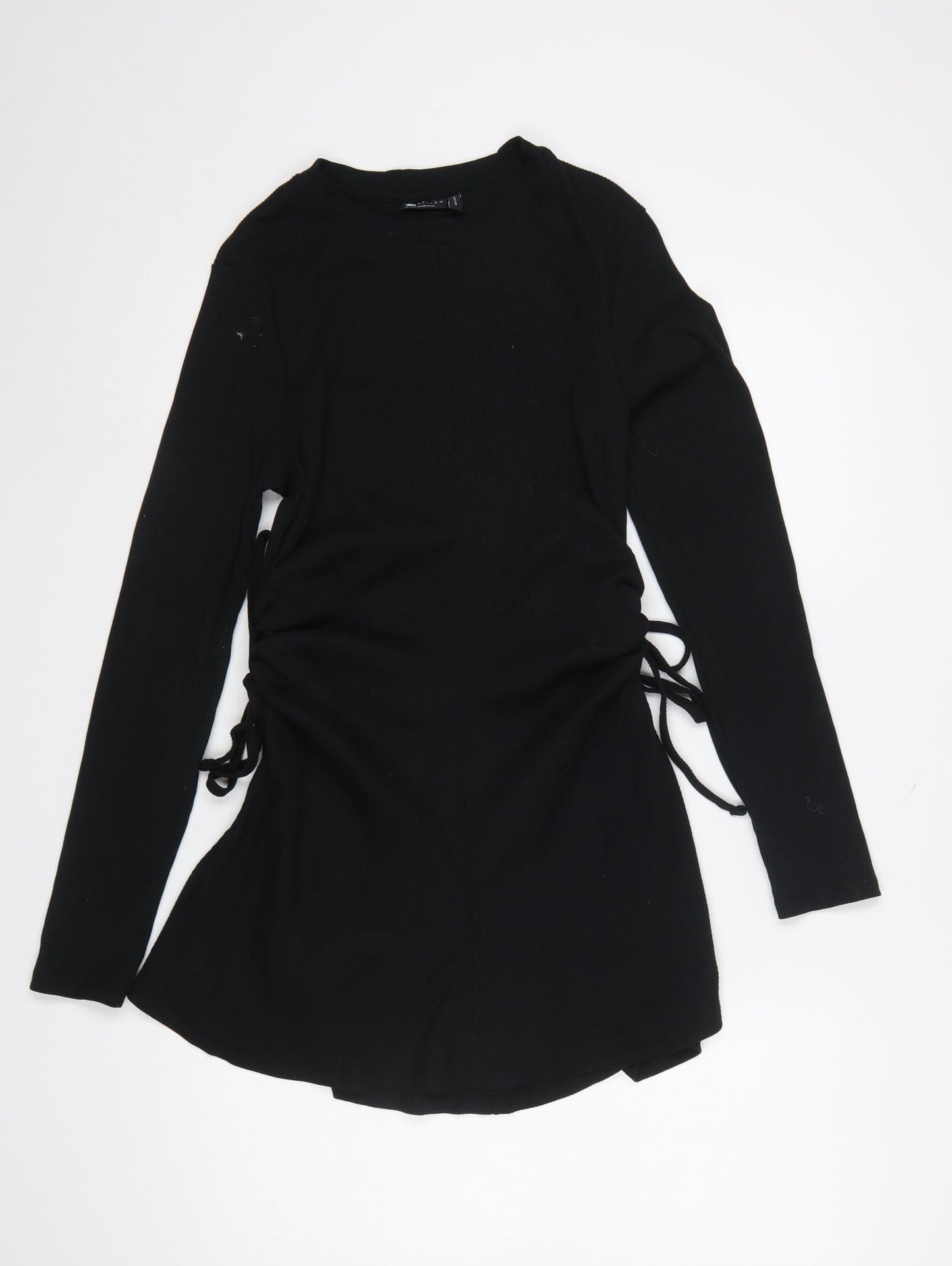 ASOS Design Women's Black Size 12 Bodycon Mini Dress Long Sleeve