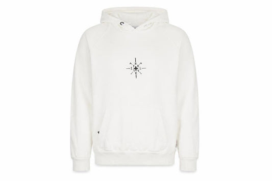 IHTEVEL Men White Pullover Hoodie M Cotton Graphic Fleece Sweatshirt