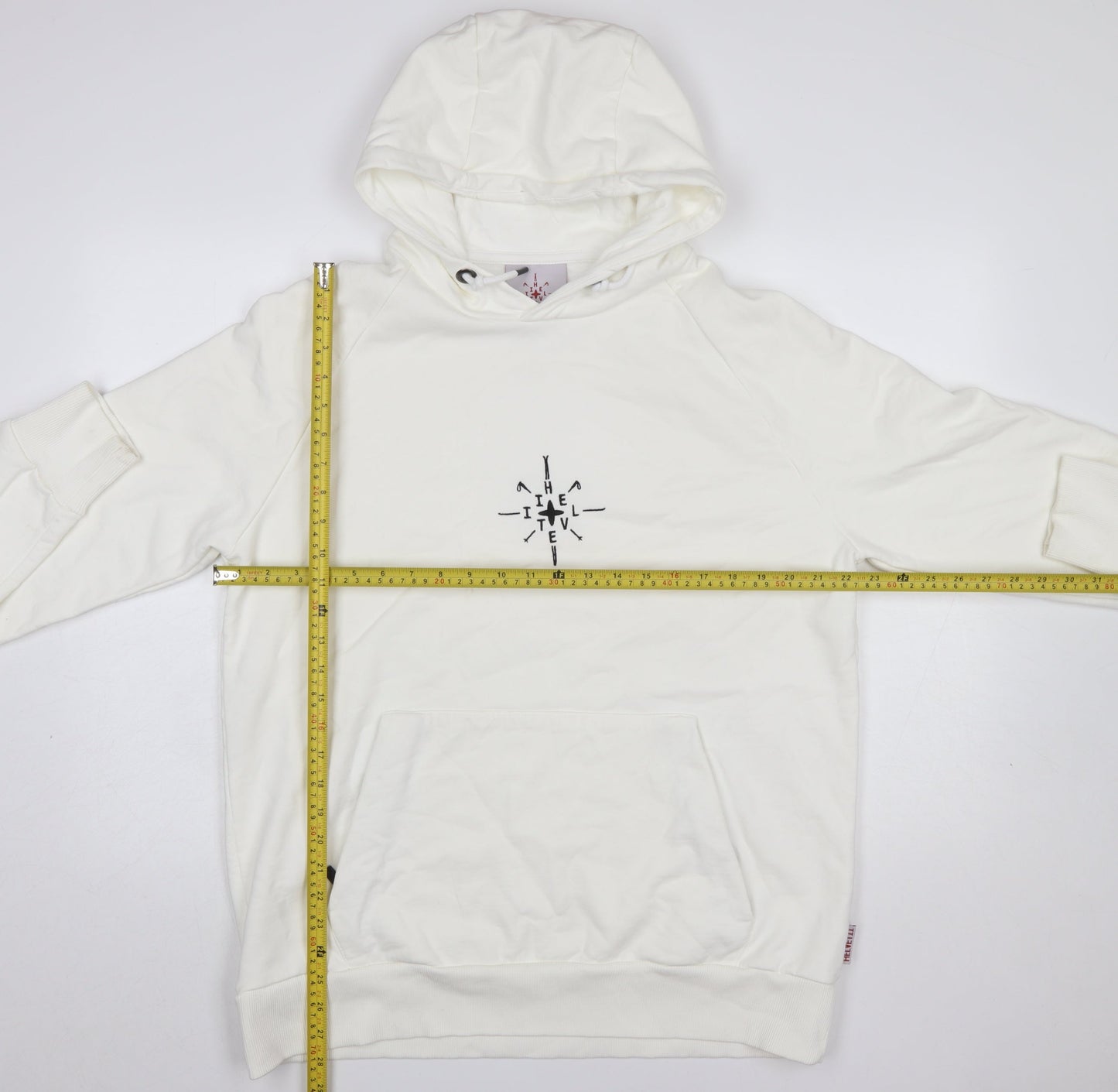 IHTEVEL Men White Pullover Hoodie M Cotton Graphic Fleece Sweatshirt