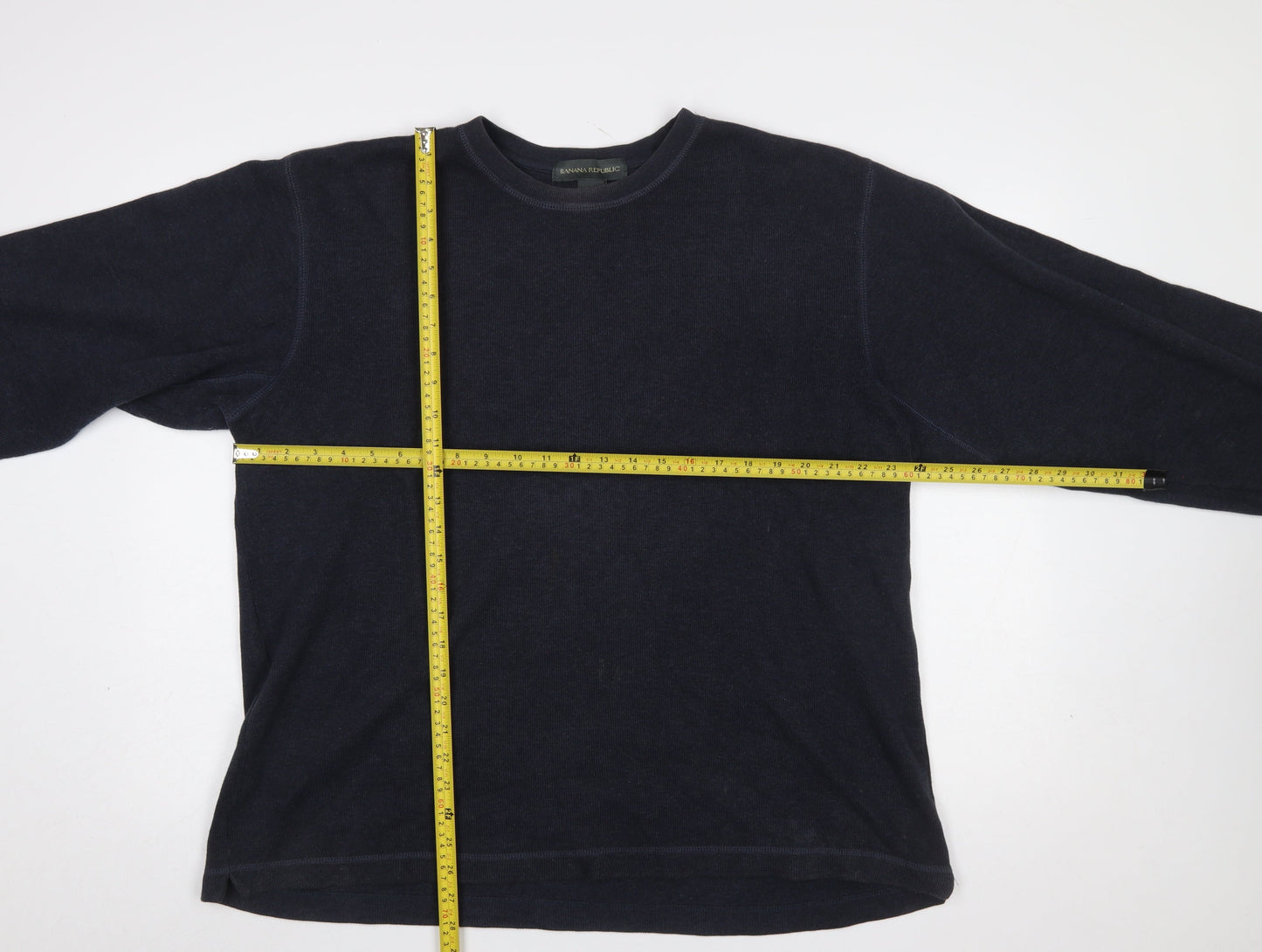 Banana Republic Men's Blue Cotton Crew Neck Pullover Sweatshirt L