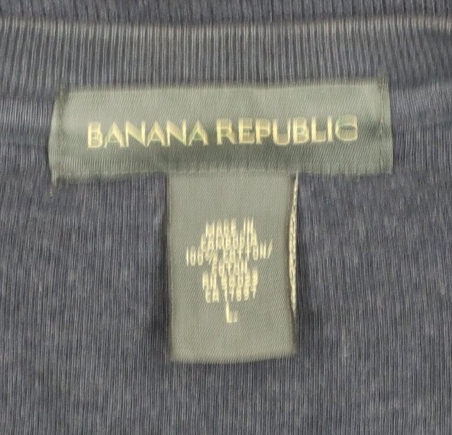 Banana Republic Men's Blue Cotton Crew Neck Pullover Sweatshirt L
