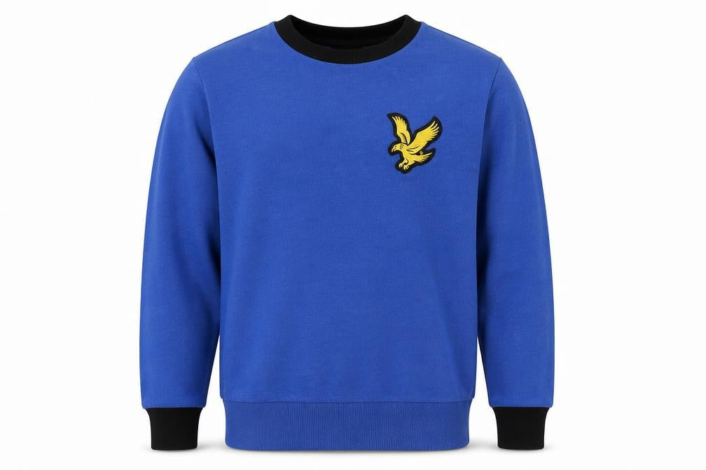 Lyle & Scott Mens Blue Crew Neck Sweatshirt Size L Cotton Blend