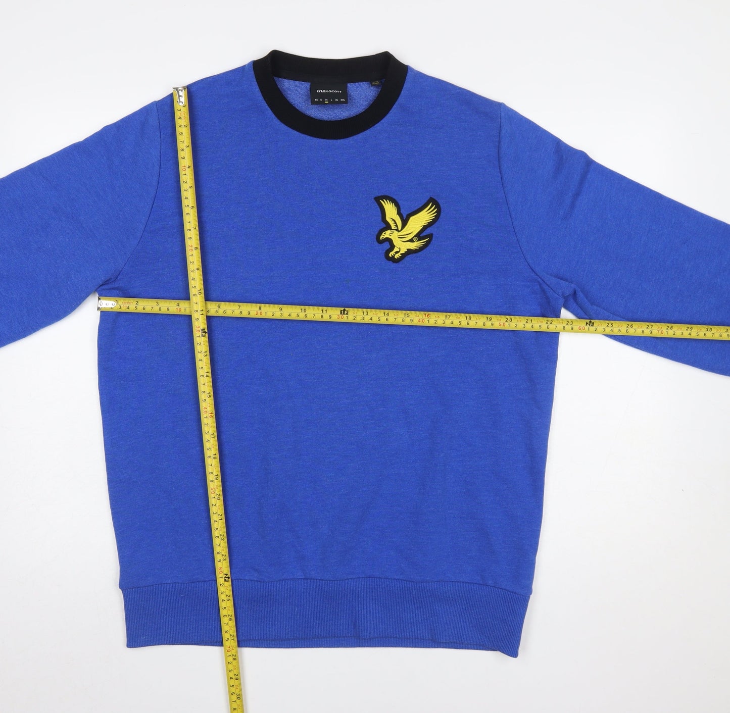 Lyle & Scott Mens Blue Crew Neck Sweatshirt Size L Cotton Blend