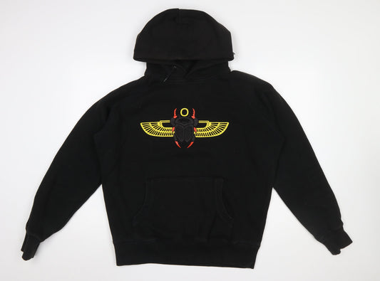 Melanin Floe's Men's Black Embroidered Pullover Hoodie L